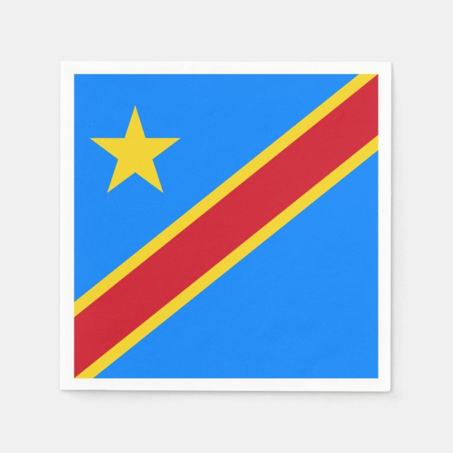 Kongo - Demokratische Republik Kongo-Flagge Serviette (Vorderseite)