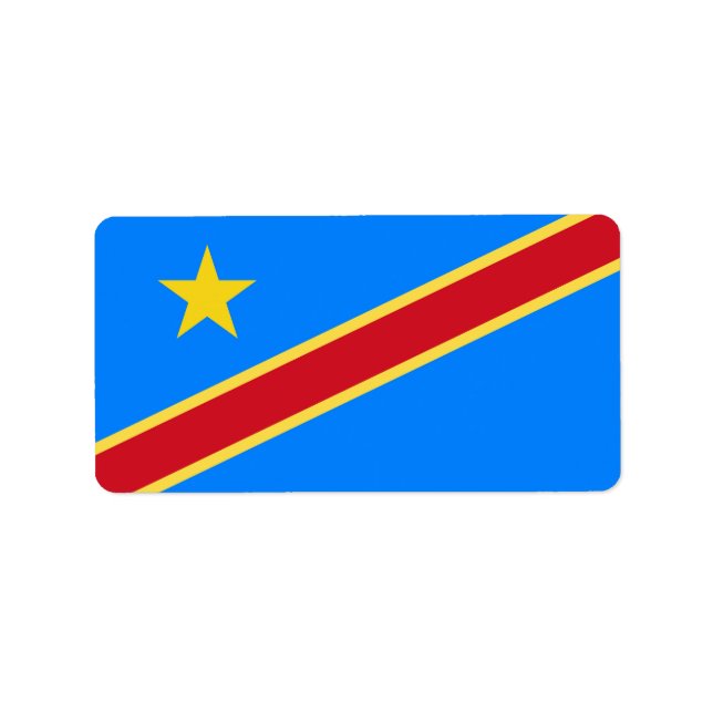 Kongo-Flagge Adressaufkleber (Vorne)