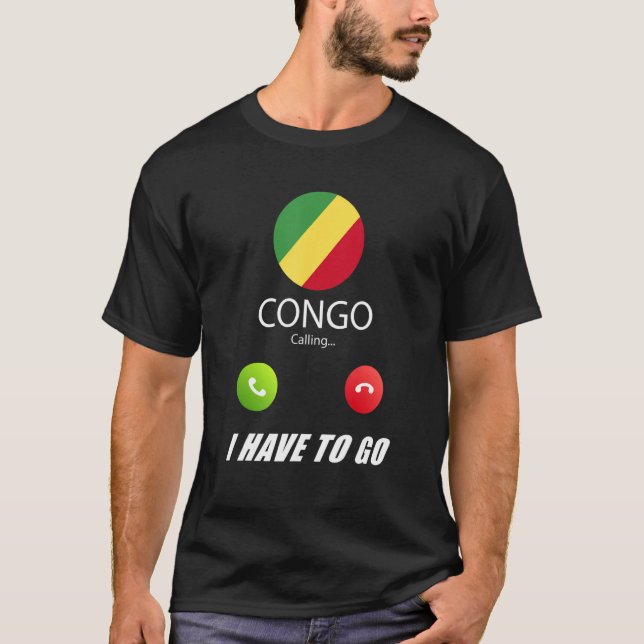 Kongo-Flagge Der Kongo ruft an T-Shirt (Vorderseite)