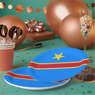 Kongo-Flagge Pappteller