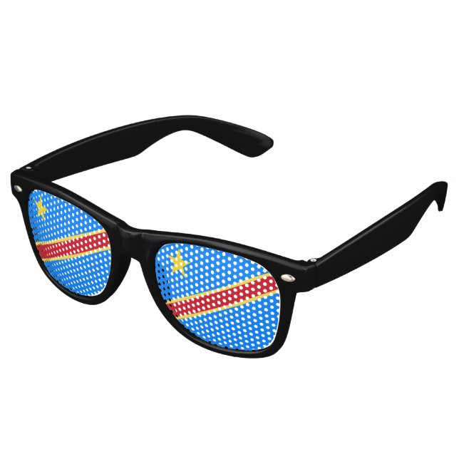 Kongo-Flagge Partybrille (Schrägansicht)