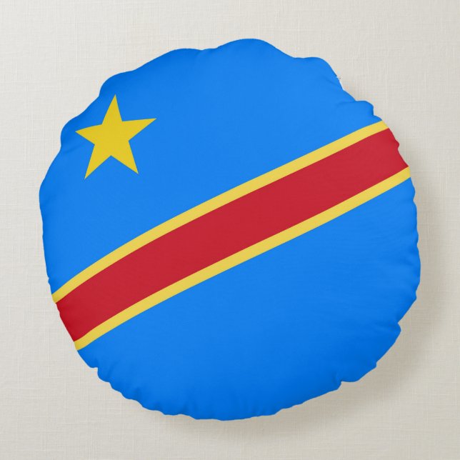 Kongo-Flagge Rundes Kissen (Rückseite)