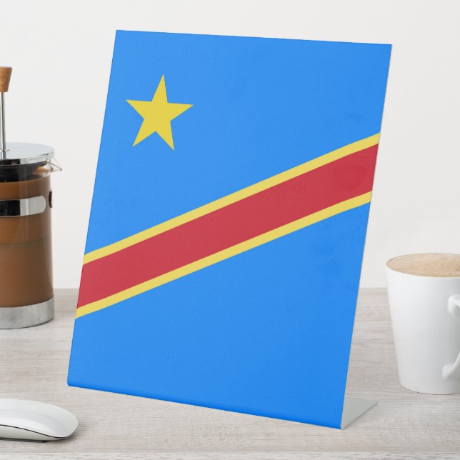 Kongo-Flagge Sockelschild (In Situ)