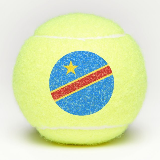 Kongo-Flagge Tennisbälle (Vorderseite)