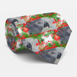 Kongo-Grau-Papagei-Weihnachten Krawatte