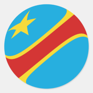 Kongo-Kinshasa Fisheye Flaggen-Aufkleber Runder Aufkleber