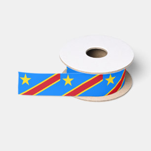Kongo-Kinshasa Flagge Satinband