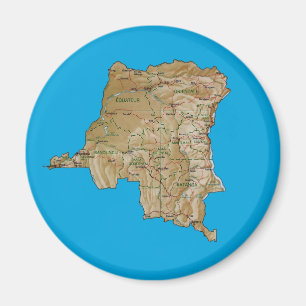 Kongo-Kinshasa Karten-Magnet Magnet