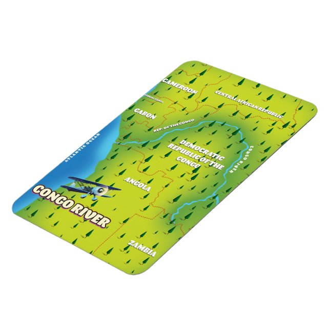 Kongo River Beautiful Vintag map Magnet (Linke Seite)