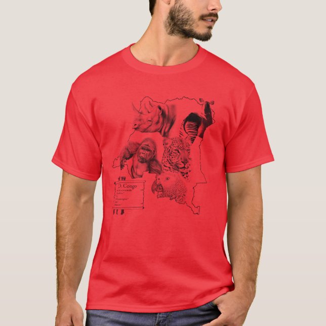 Kongo-Tiere T-Shirt (Vorderseite)