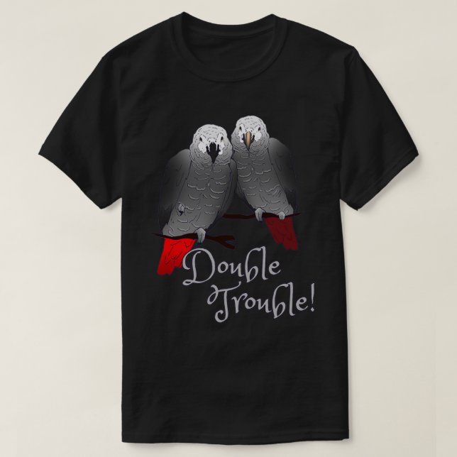 Kongo und Timneh Afrikanischer Grauer Papagei T-Shirt (Design vorne)