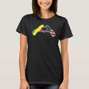 Kongo USA Flagge USA Kongolesisches Herz 1 T-Shirt