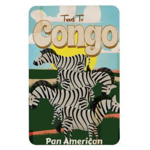 Kongo Vintage-Reiseposter. Magnet