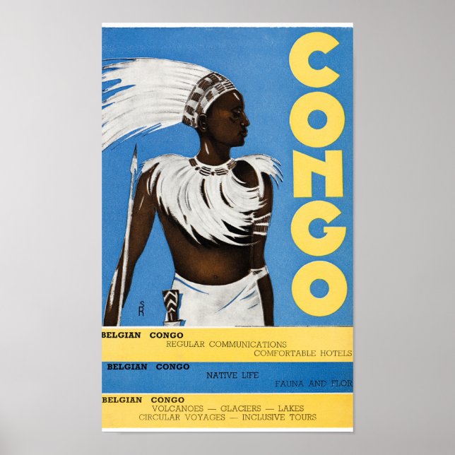 Kongo Vintage Travel Poster wiederhergestellt (Vorne)