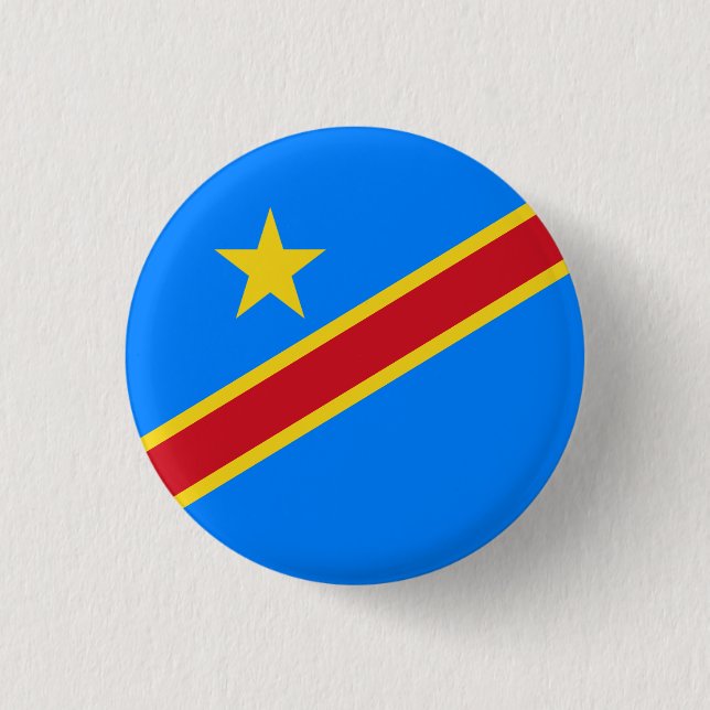 Kongolesische Flagge, Flagge der DR Kongo Button (Vorderseite)
