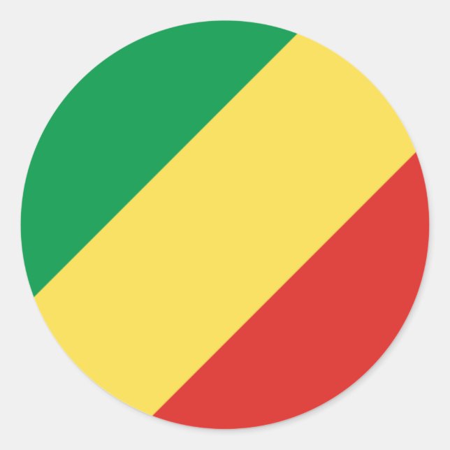 Kongolesische Flagge, Flagge der Republik Kongo Runder Aufkleber (Vorderseite)