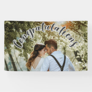 KONGRATULATIONEN Graues Party-Banner Banner