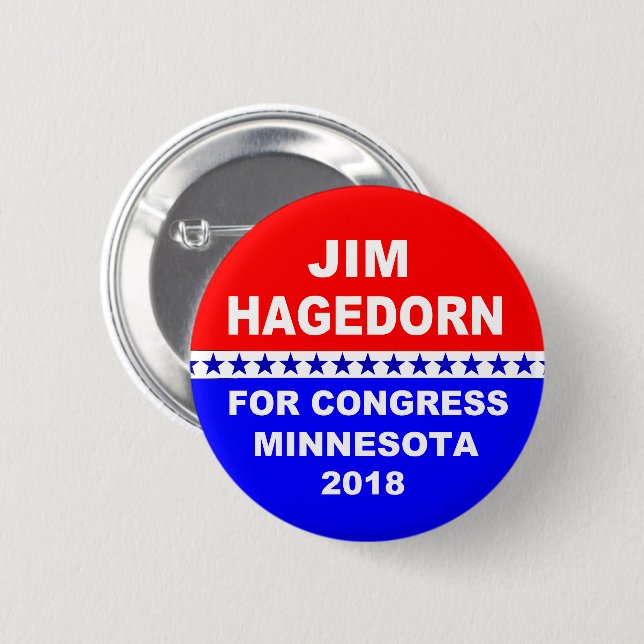 Kongreß 2018 Jims Hagedorn Minnesota Button (Vorne & Hinten)