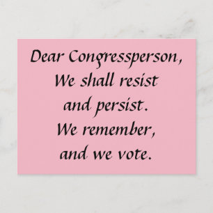 Kongressabgeordnete Persist Resist Erinnern Sie si Postkarte