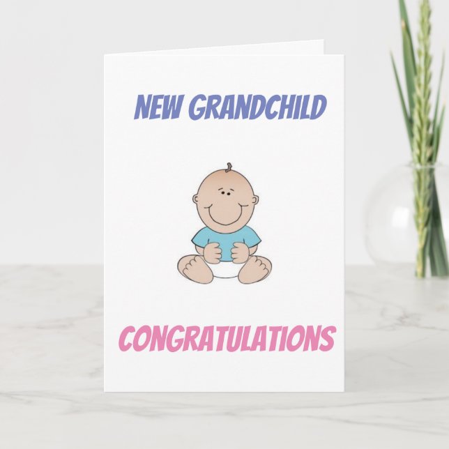 KONGRTULATIONEN "GRANDELTERN" ÜBER NEUE GRANDCHILD KARTE (Vorderseite)