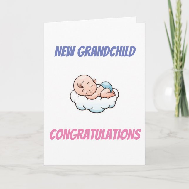 KONGRTULATIONEN "GRANDELTERN" ÜBER NEUE GRANDCHILD KARTE (Vorderseite)