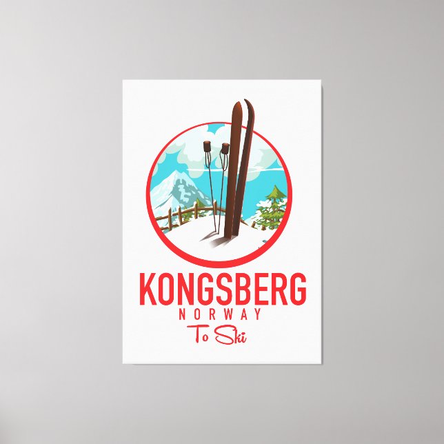 Kongsberg Norwegen Skiglogologo Leinwanddruck (Vorderseite)