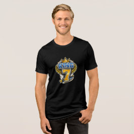 König 7 Krone Grafik T-Shirt | Königliche Zahl Sie Tri-Blend Shirt