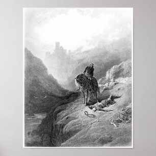 König Arthur entdeckt Skelette Poster