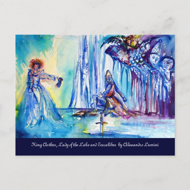 KÖNIG ARTHUR, LADY OF THE SEE UND EXCALIBUR POSTKARTE (Vorderseite)