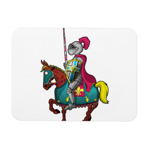 König Arthur mittelalterlicher Ritter und Pferd Magnet