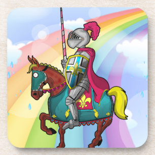 König Arthur mittelalterlicher Ritter und Pferd Untersetzer