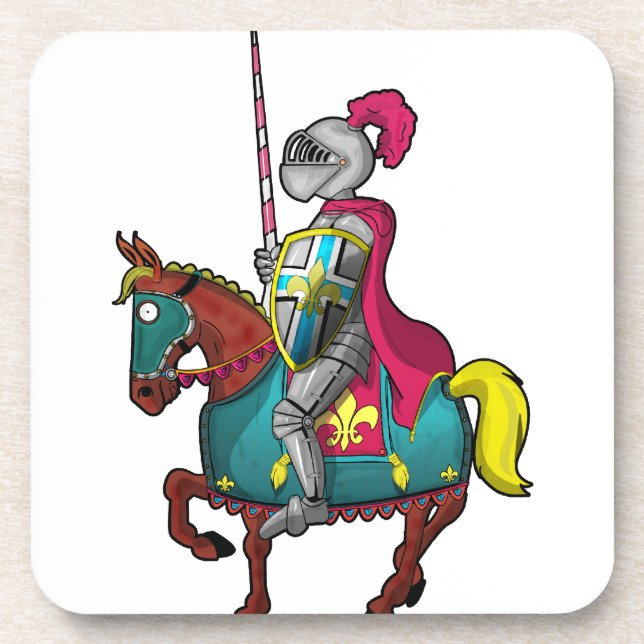 König Arthur Ritter und Pferd Getränkeuntersetzer (Vorderseite)