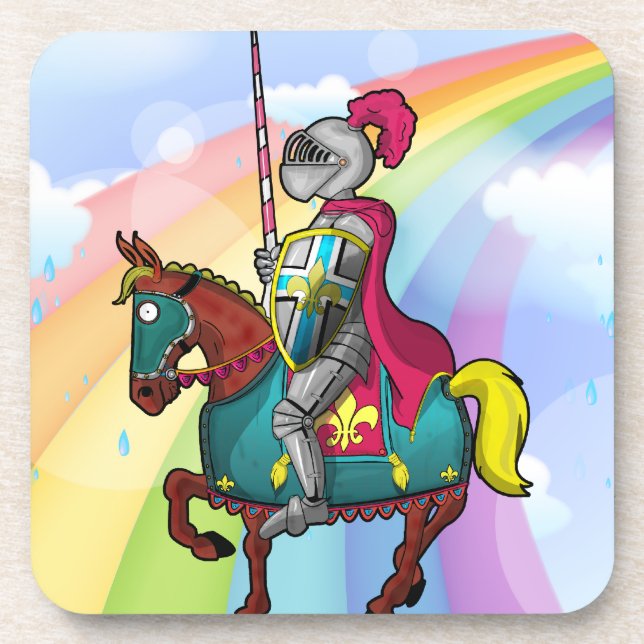 König Arthur Ritter und Pferd Untersetzer (Vorderseite)
