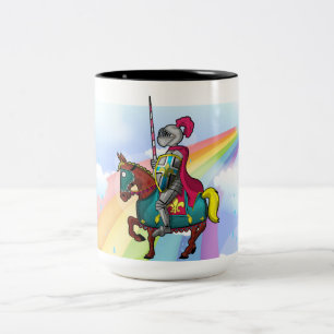 König Arthur Ritter und Pferd Zweifarbige Tasse