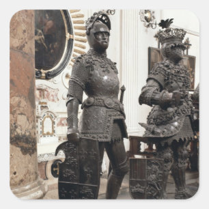 König Arthur, Statue vom Grab von Maximilian Quadratischer Aufkleber