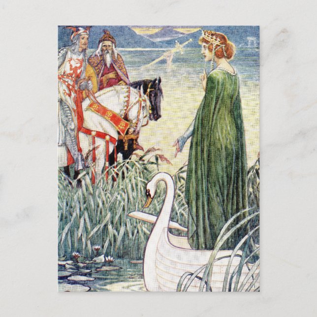 König Arthur und die Lady des Sees Postkarte (Vorderseite)