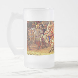 König Arthur und Ritter des Runden Tisches Mattglas Bierglas