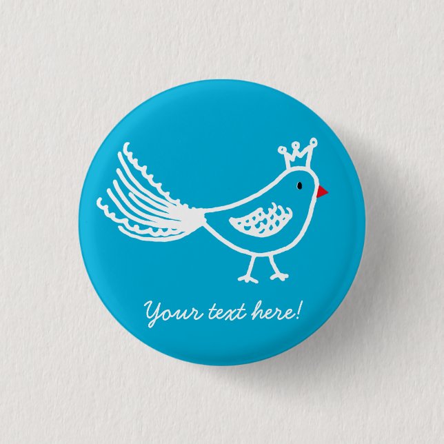 König Bird Blue Button (Vorderseite)