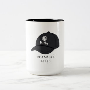 König Cap Silhouette Sei Ein Mann Mit Regeln Motiv Zweifarbige Tasse
