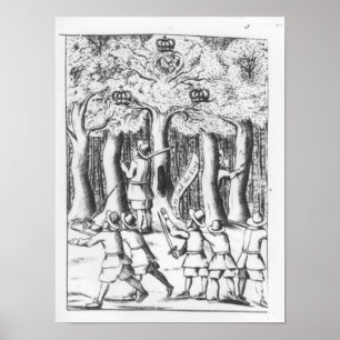 König Charles II. versteckt sich in einer Eiche Poster