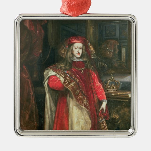 König Charles II von Spanien Ornament Aus Metall (Vorne)