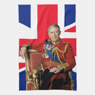 König Charles III Britische Flagge Geschirrtuch