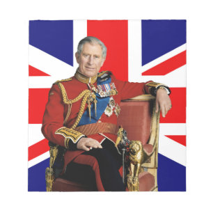 König Charles III britische Flagge Notizblock
