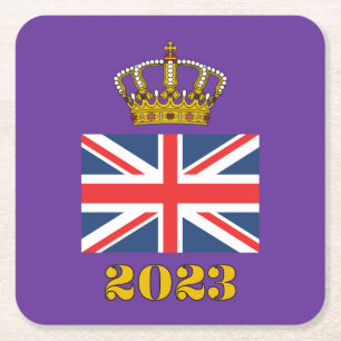 König Charles III Krönung 2023 UK Britische Krone Rechteckiger Pappuntersetzer
