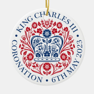 König Charles III Krönung offizielles Design Keramik Ornament