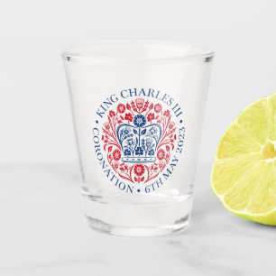 König Charles III Krönung offizielles Design Schnapsglas