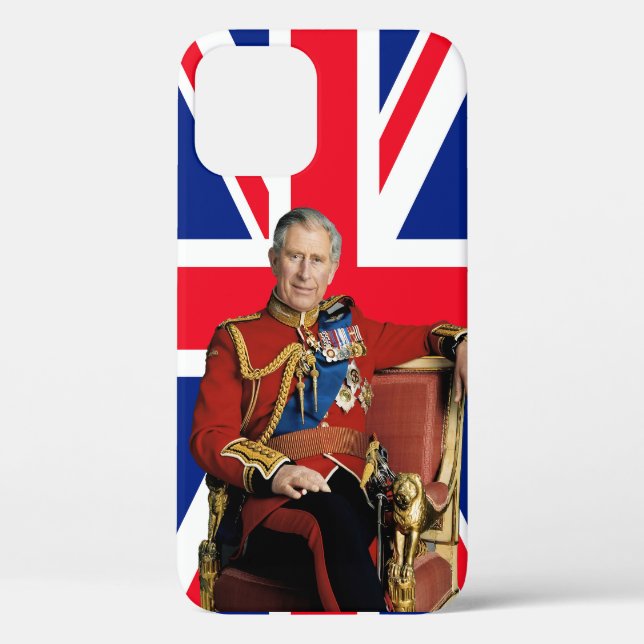 König Charles III. mit britischer Flagge Case-Mate iPhone Hülle (Rückseite)