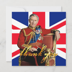 König Charles III mit britischer Flagge Dankeskarte