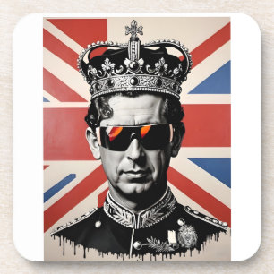 König Charles III Untersetzer Union Jack