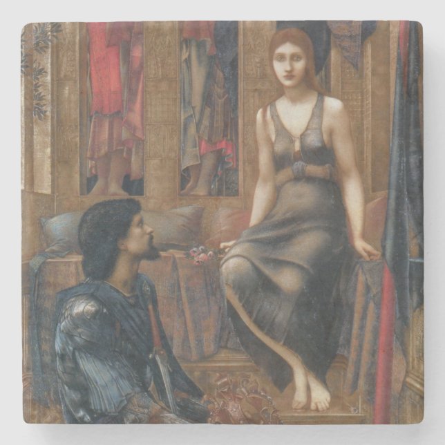 König Cophetua und die Beggar-Jungfrau (von Burne- Steinuntersetzer (Vorderseite)